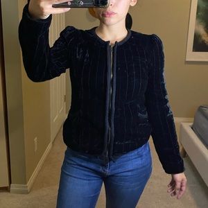 WILFRED Silk Blend Quilt Velvet-Like Jacket, Puffed Shoulder